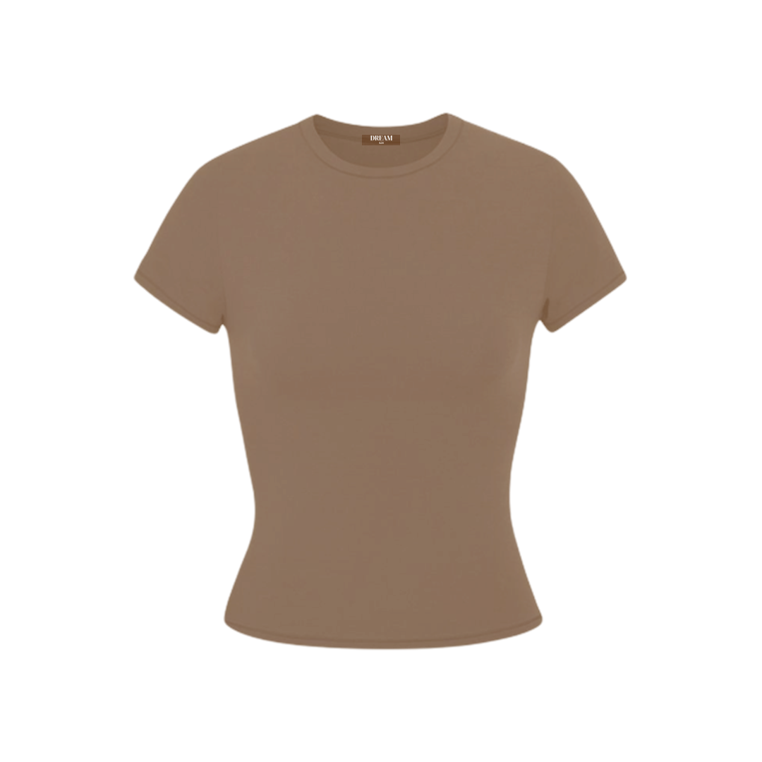 Ribbed Short Sleeve - Mocha