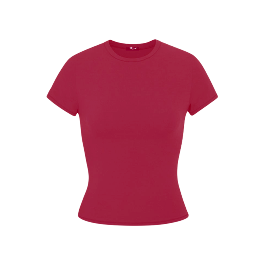 Ribbed Short Sleeve - Berry