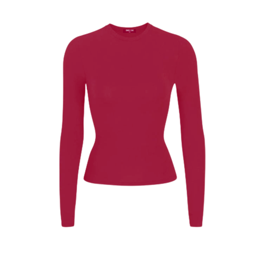 Ribbed Long Sleeve - Berry